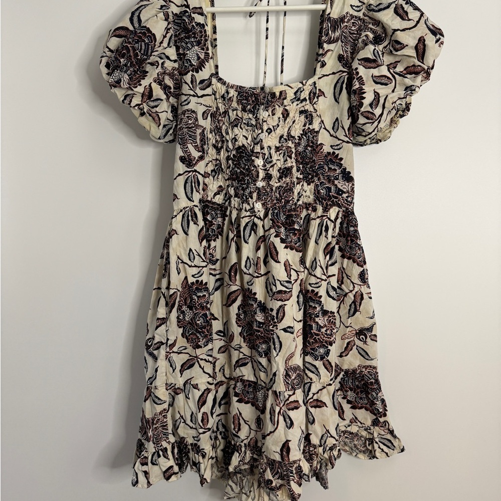 House of Harlow 1960 • Floral Cream Puff Sleeve Mini Dress - Picture 3 of 6